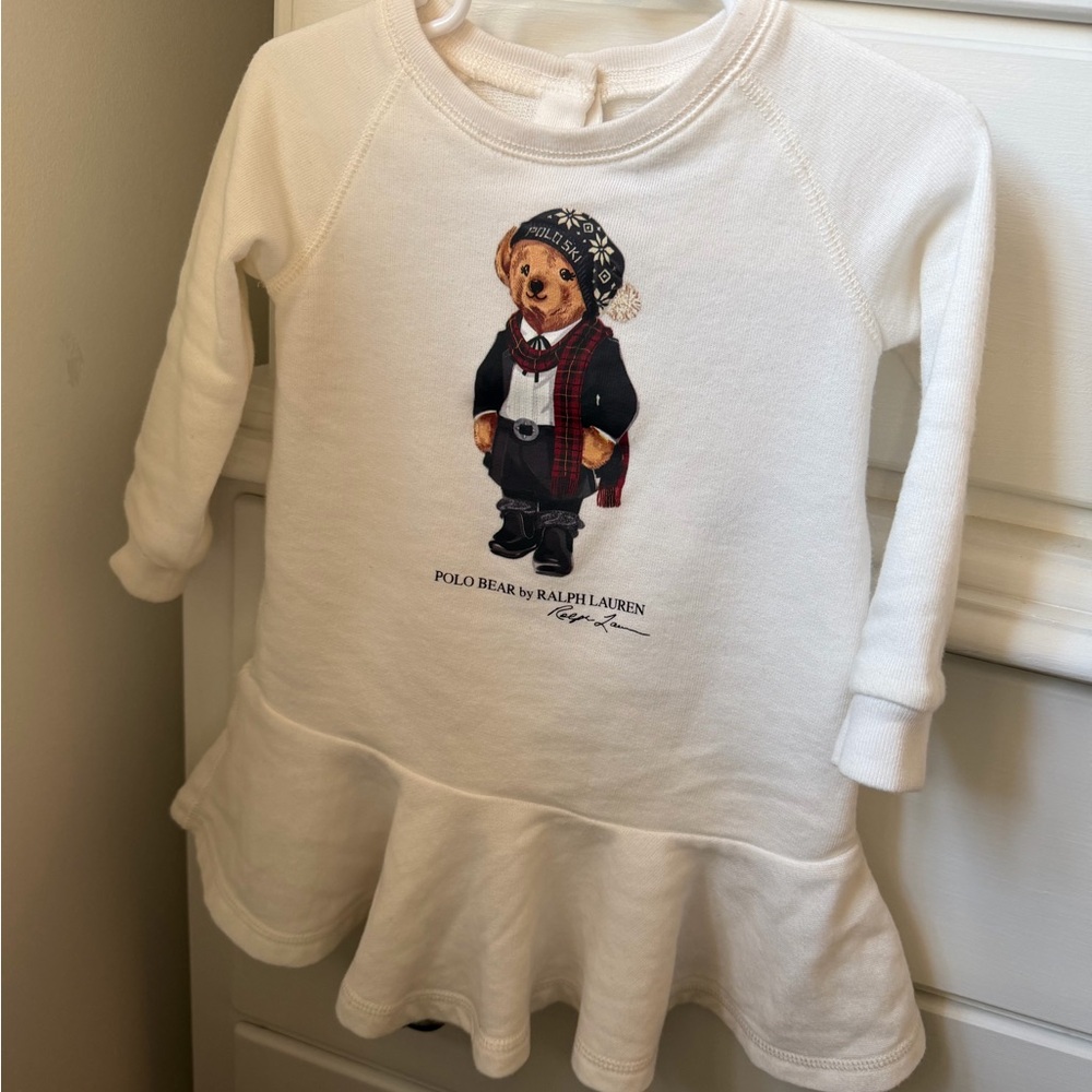 Ralph Lauren Kids White Polo Bear Dress